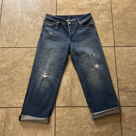 Express Low Rise Medium Wash Baggy Relaxed Straight Blue Jeans 10 Short 10S 10 S - Picture 8 of 16